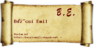 Bácsi Emil névjegykártya
