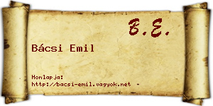 Bácsi Emil névjegykártya
