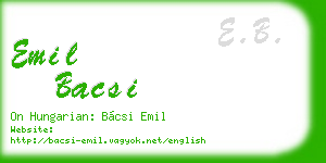 emil bacsi business card