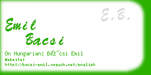 emil bacsi business card